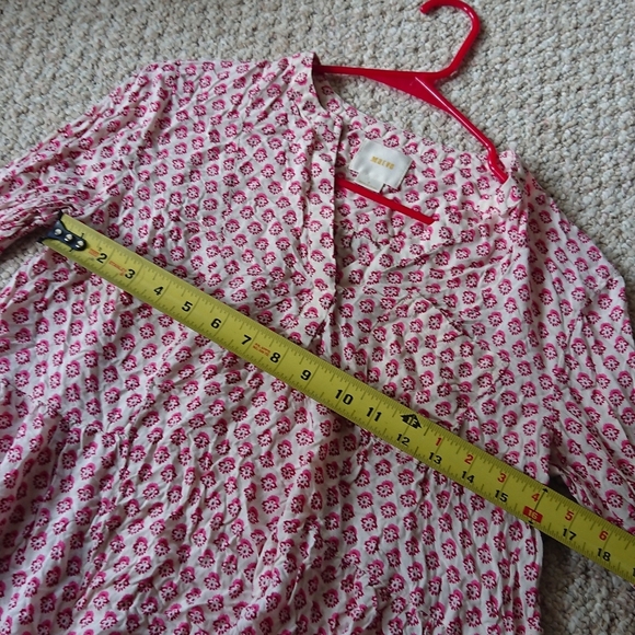 Anthropologie Maeve Laiken Henley In Motif Tunic Top size 8 - Picture 7 of 16